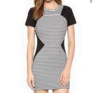 NWT ADDISON Black/White Striped Dress Small